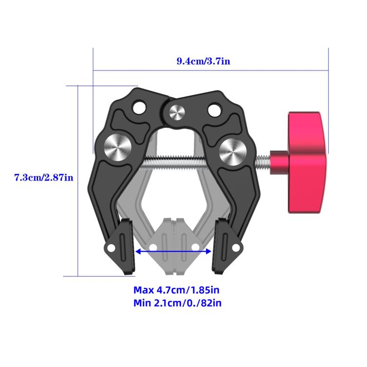Soporte de extensión para cámara con abrazadera de alta resistencia y multifuncional de aleación de aluminio, Heavy-Duty Clamp