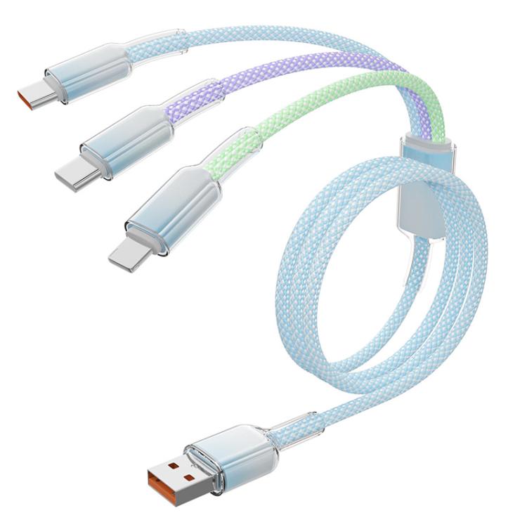Cable de carga rápida ENKAY de 120 W USB a doble conector tipo C y 8 pines, trenzado de nailon, longitud: 1,2 m, ENK-CB185