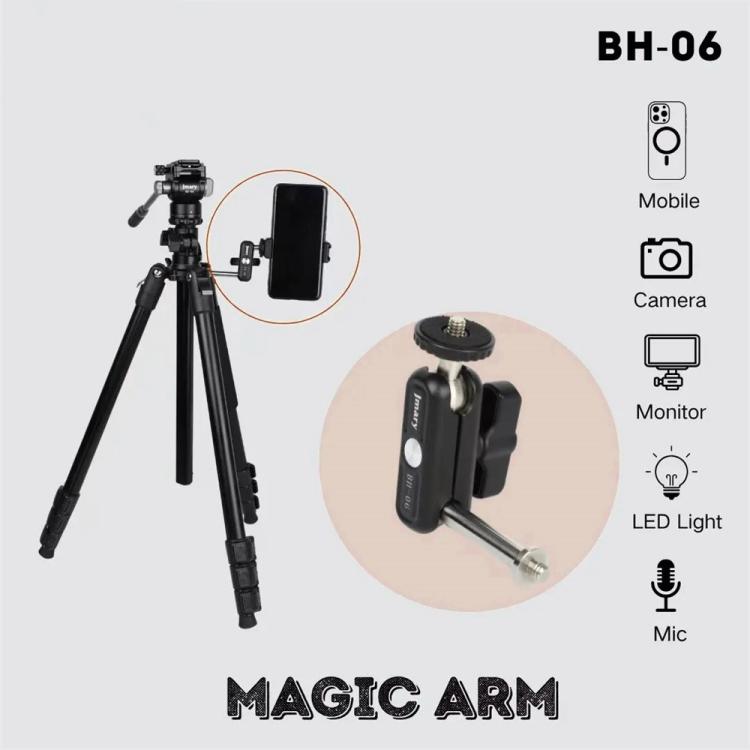 Soporte de extensión de video para cámara DSLR con rótulas dobles JMARY BH-06, de aleación de aluminio, con brazo mágico., BH-06