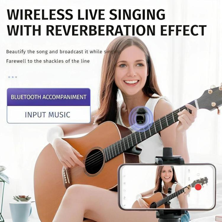 Sistema de micrófono de solapa inalámbrico 4 en 1 con reducción de ruido y transmisión UHF para iPhone/Android