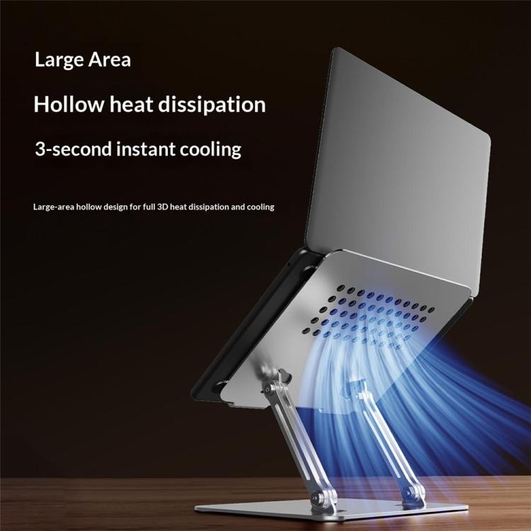 0031 Soporte de escritorio metálico con altura y ángulo ajustables para refrigeración de portátiles/tabletas, Basic Edition