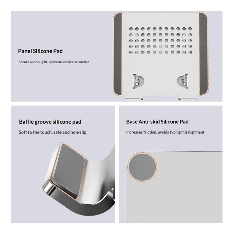0031 Soporte de escritorio metálico con altura y ángulo ajustables para refrigeración de portátiles/tabletas, Basic Edition