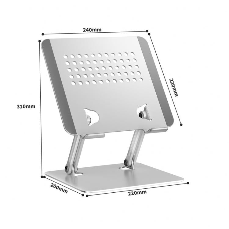 0031 Soporte de escritorio metálico con altura y ángulo ajustables para refrigeración de portátiles/tabletas, Basic Edition