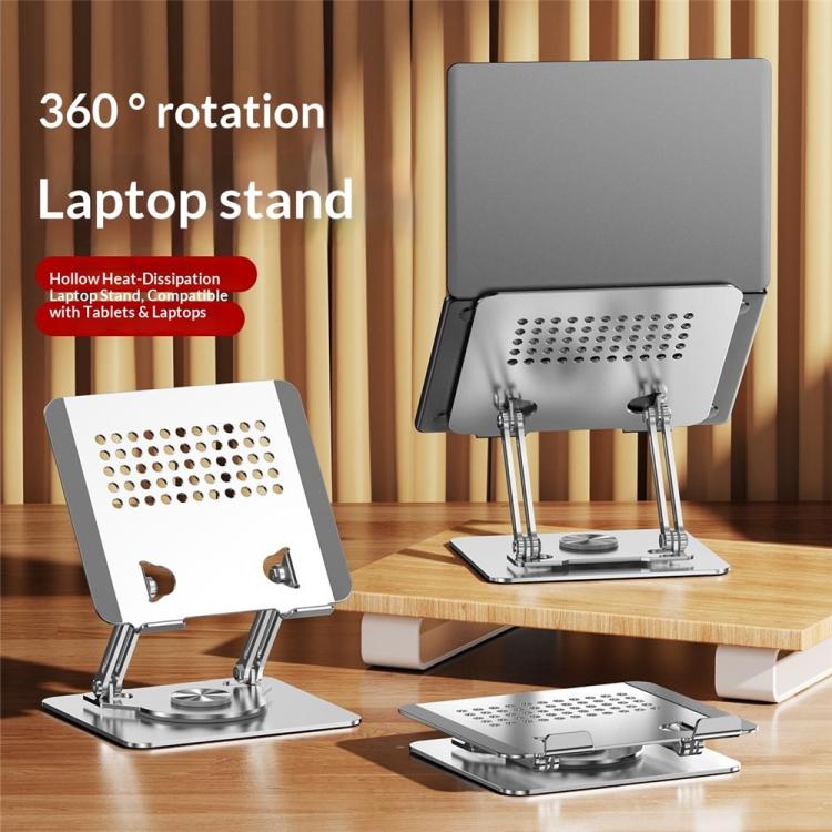 0032 Soporte giratorio para portátil/tableta con altura y ángulo ajustables, rejilla de refrigeración metálica para escritorio, Rotating Edition