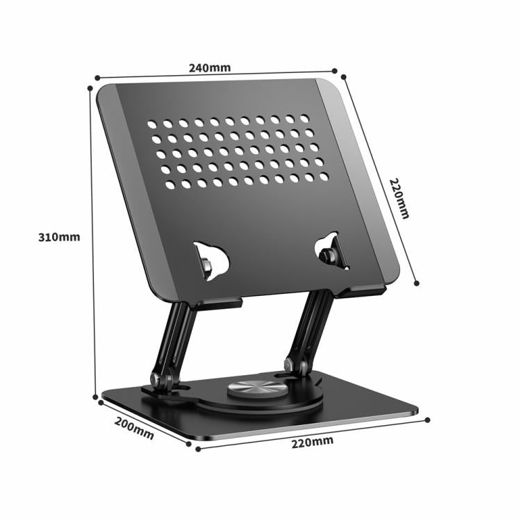 0032 Soporte giratorio para portátil/tableta con altura y ángulo ajustables, rejilla de refrigeración metálica para escritorio, Rotating Edition