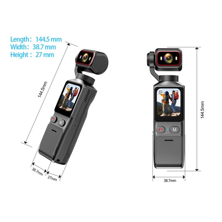 L19 Cámara de acción 4K con pantalla táctil de 1,69 pulgadas y conectividad Wi-Fi, estabilización de imagen y función VLOG. Cámara de bolsillo., L19