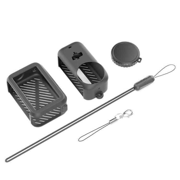 Funda protectora de silicona a prueba de golpes 3 en 1 para módulo de transmisión, lente y cuerpo, con cordón., For DJI Osmo Nano