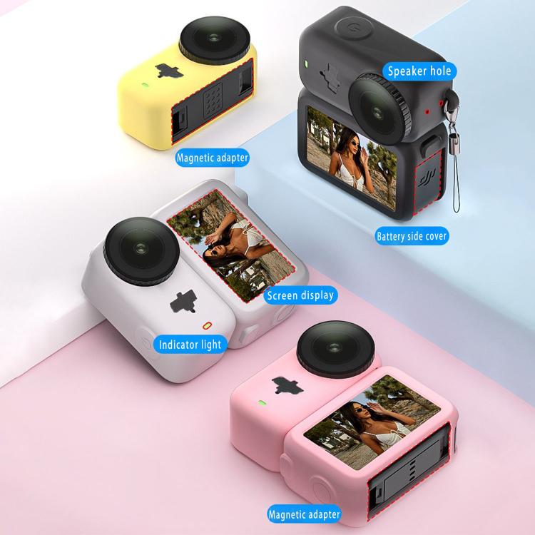 Funda protectora de silicona a prueba de golpes 3 en 1 para módulo de transmisión, lente y cuerpo, con cordón., For DJI Osmo Nano