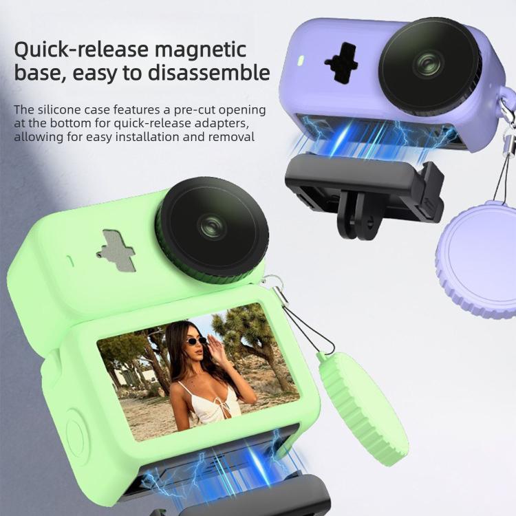 Funda protectora de silicona a prueba de golpes 3 en 1 para módulo de transmisión, lente y cuerpo, con cordón., For DJI Osmo Nano