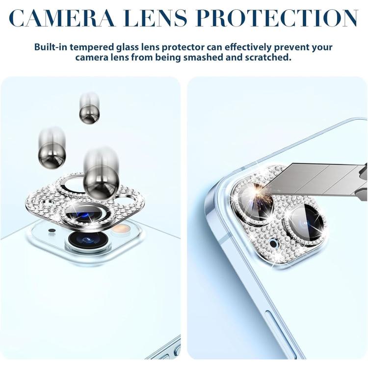 Película para lentes de cámara Kalebol All-in-One Frosted Metal Armor Diamond-Shine, For iPhone 15 Plus, For iPhone 15, For iPhone 14 Plus, For iPhone 14, For iPhone 14 Pro, For iPhone 14 Pro Max