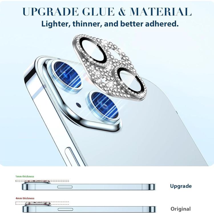 Película para lentes de cámara Kalebol All-in-One Frosted Metal Armor Diamond-Shine, For iPhone 15 Plus, For iPhone 15, For iPhone 14 Plus, For iPhone 14, For iPhone 14 Pro, For iPhone 14 Pro Max