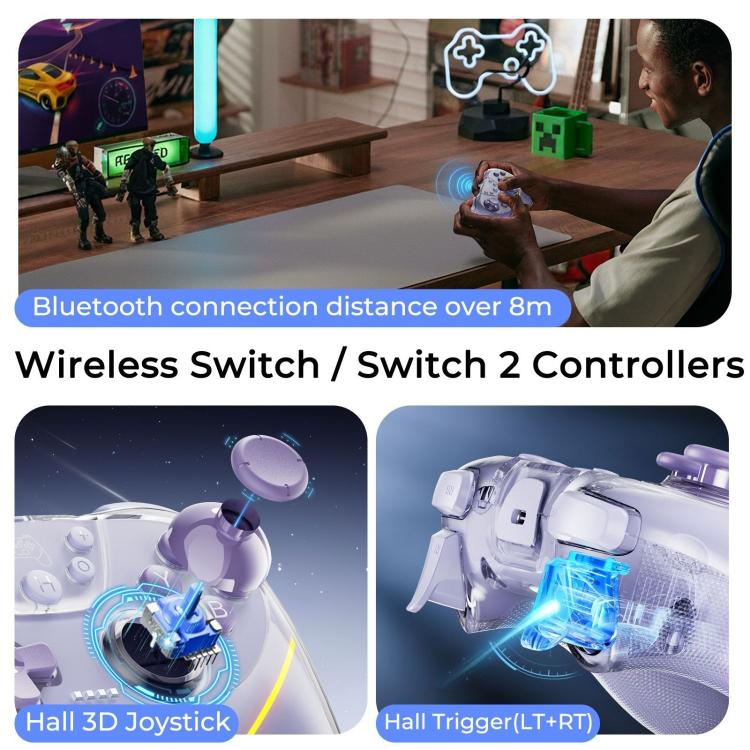 Controladores de juegos con joystick de doble efecto Hall, For Switch 2 / PC / ipad / Tesla Model 3/Y/S/X