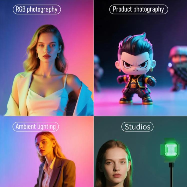 JMARY FM-428RGB Luz de relleno magnética portátil LED RGB para fotografía/videografía, FM-428RGB