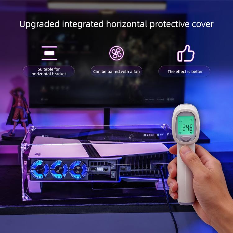 Cubierta antipolvo transparente de acrílico para montaje horizontal para PS5 Pro / PS5 Slim, For Sony PS5 Pro / PS5 Slim
