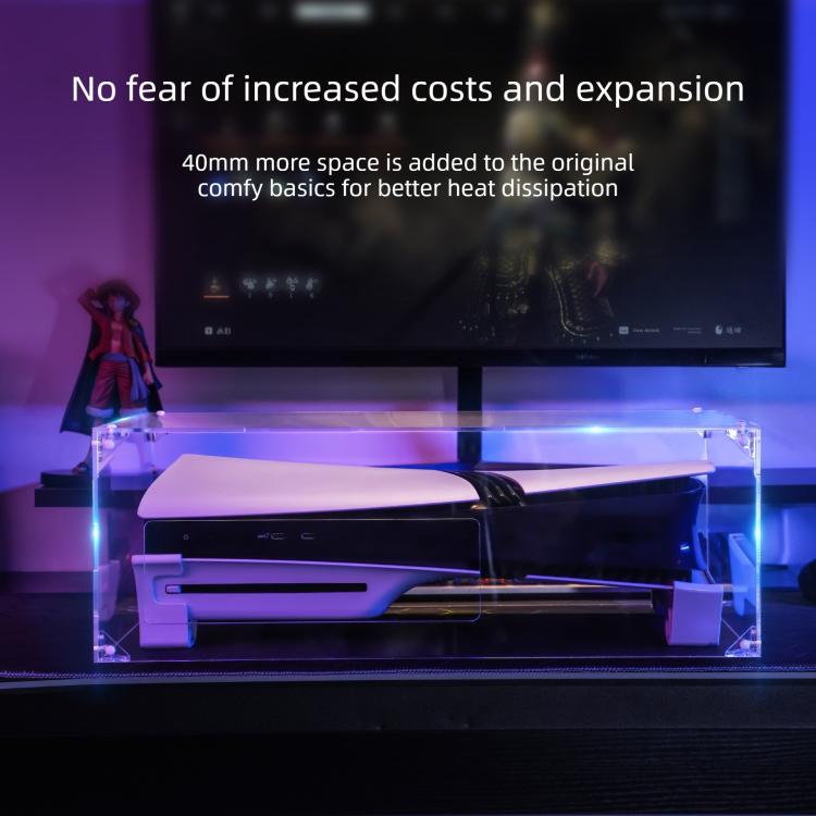 Cubierta antipolvo transparente de acrílico para montaje horizontal para PS5 Pro / PS5 Slim, For Sony PS5 Pro / PS5 Slim