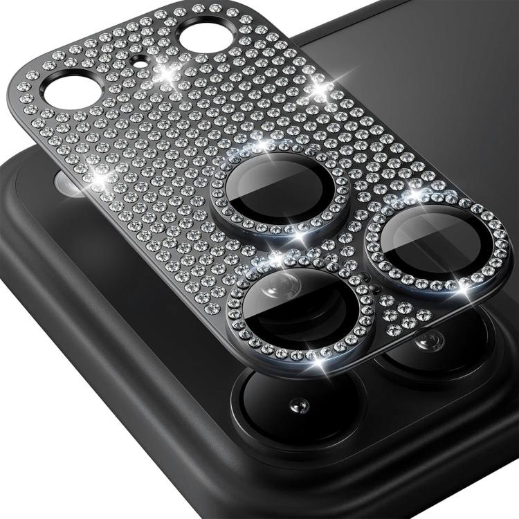Lente de cámara ENKAY Hat-Prince Blink Diamond con película de vidrio templado y aleación de aluminio., For iPhone 17 Pro Max, For iPhone 17 Pro, For iPhone 17