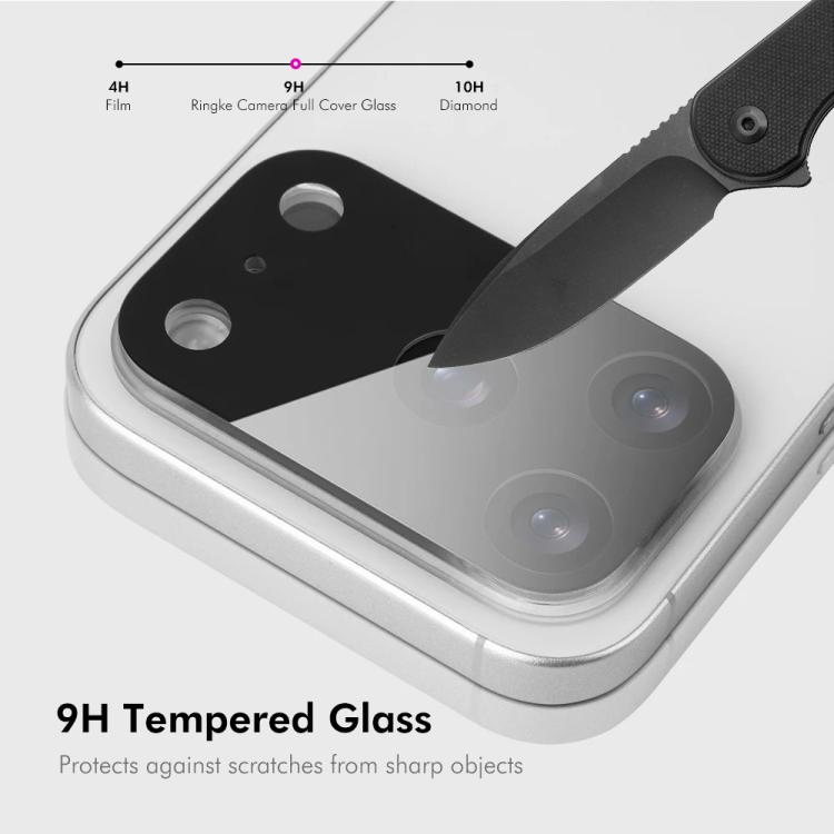 Protector de pantalla de cristal templado ENKAY Hat-Prince Black 9H para lente de cámara trasera, For iPhone 17 Pro Max, For iPhone 17 Pro, For iPhone 17, For iPhone Air