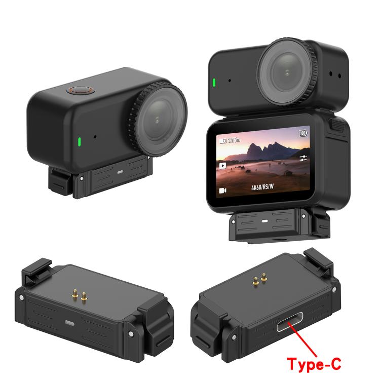 Base de carga con adaptador de rosca de 1/4 de liberación rápida, compatible con Action 6, pero no admite carga., For DJI Osmo Nano