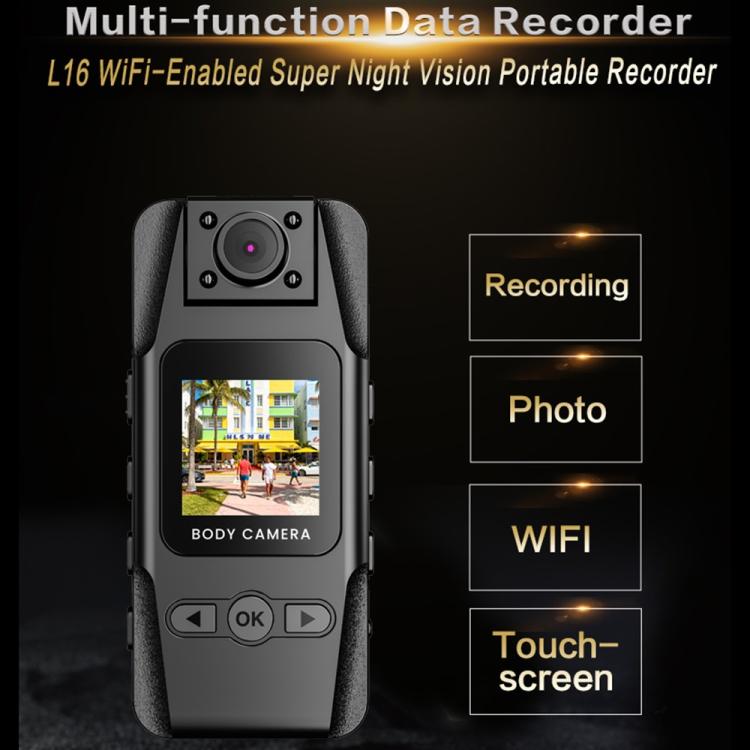 Cámara deportiva portátil L16 WiFi con visión nocturna infrarroja y clip magnético HD para exteriores., L16