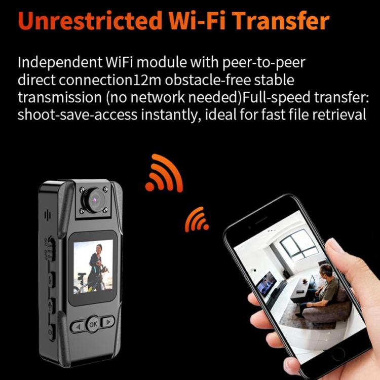 Cámara deportiva portátil L16 WiFi con visión nocturna infrarroja y clip magnético HD para exteriores., L16