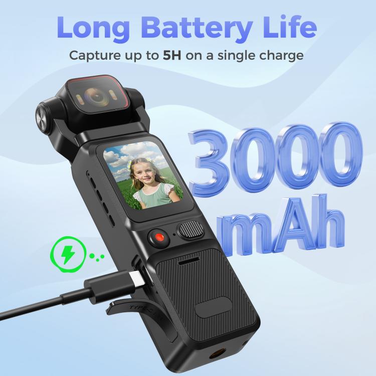 Cámara de acción inalámbrica L18 para exteriores con estabilización giroscópica, pantalla táctil de 1,69 pulgadas y grabación 4K., L18