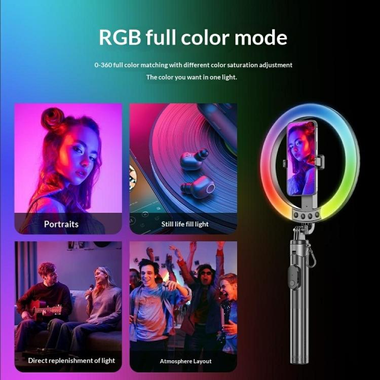 P61RGB para teléfono, equipo de iluminación para transmisión en vivo, control remoto, anillo de luz para selfies, trípode
