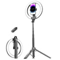 P61Q para fotografía/grabación de vídeo, transmisión en directo, trípode para selfies, lámpara de aro de luz de 10 pulgadas.