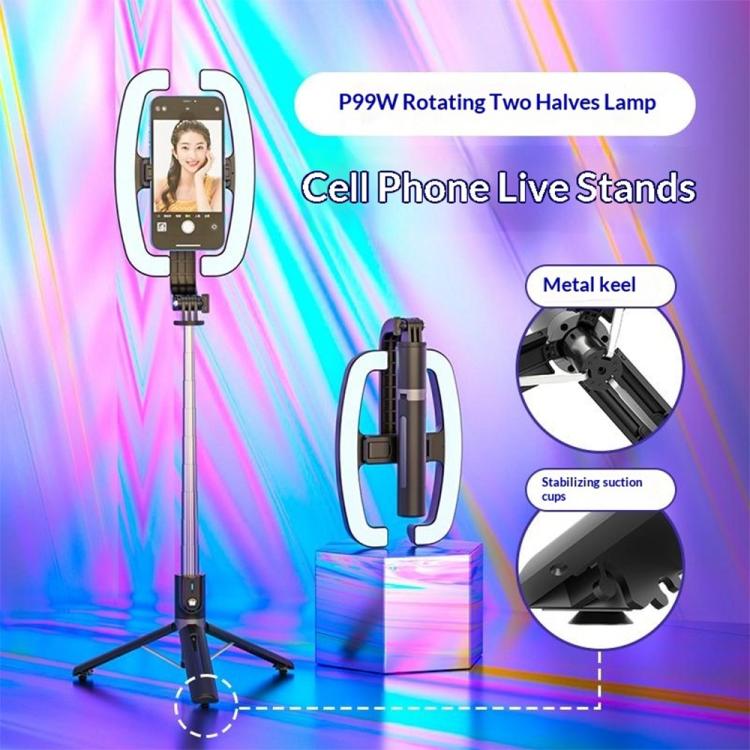 P99W para transmisión en vivo, palo selfie, aro de luz, trípode para teléfono, control remoto, luz de relleno de belleza, P99W