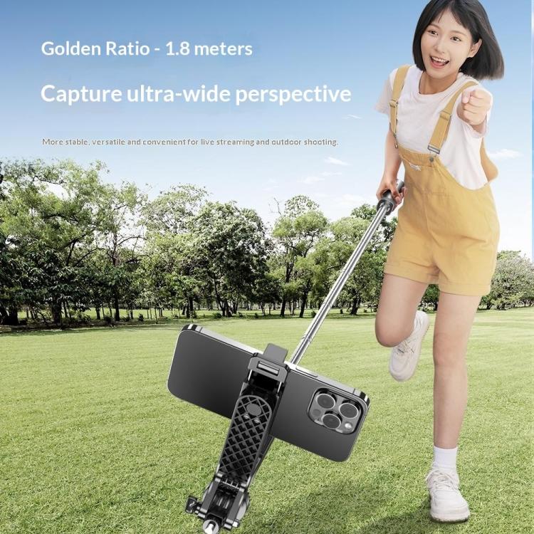 Estabilizador de mano antivibración P18TK, trípode extensible de 4 patas de 1,8 m, palo selfie Bluetooth., P18TK