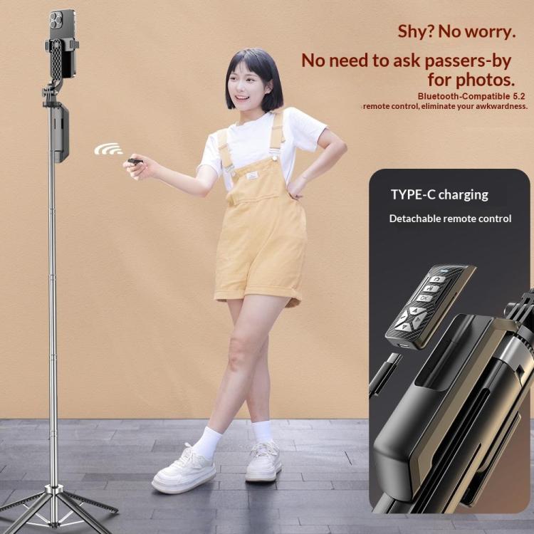 Estabilizador de mano antivibración P18TK, trípode extensible de 4 patas de 1,8 m, palo selfie Bluetooth., P18TK