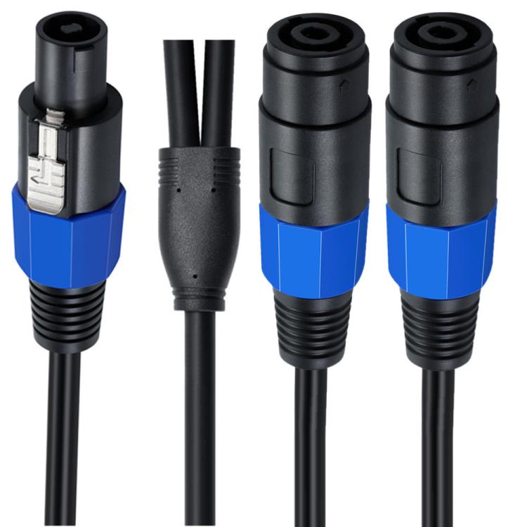 Cable adaptador para altavoces JUNSUNMAY Speakon macho a doble Speakon hembra con cierre a presión, longitud: 50 cm