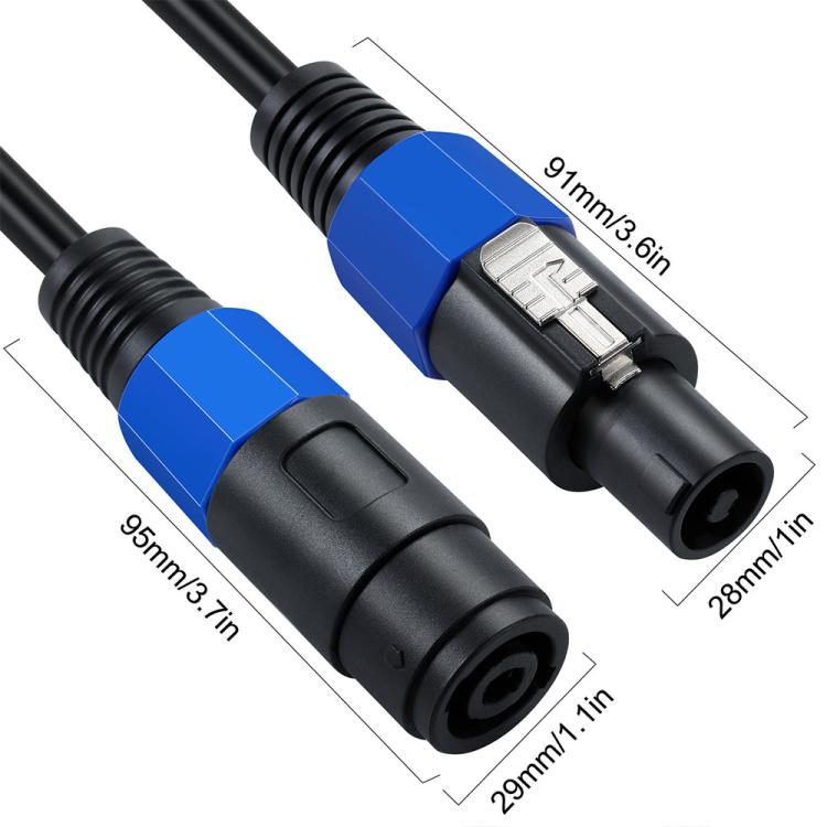 Cable adaptador para altavoces JUNSUNMAY Speakon macho a doble Speakon hembra con cierre a presión, longitud: 50 cm