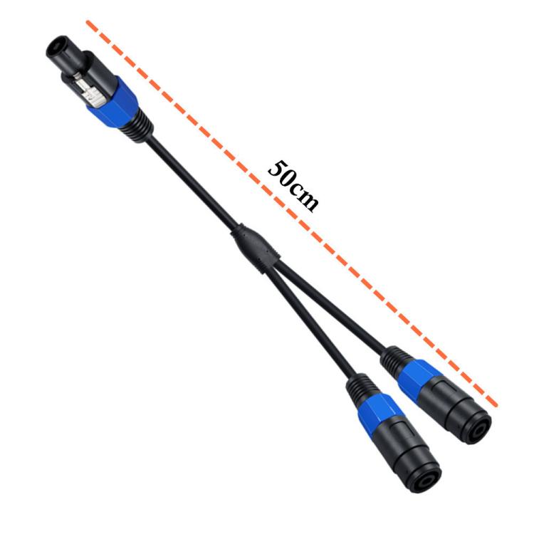 Cable adaptador para altavoces JUNSUNMAY Speakon macho a doble Speakon hembra con cierre a presión, longitud: 50 cm