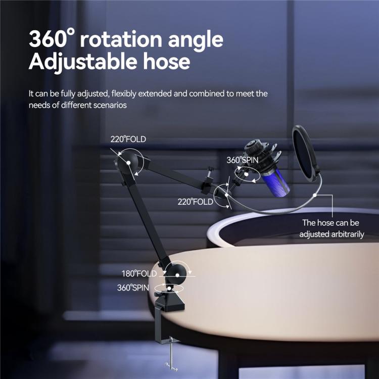 Micrófono de condensador con reducción de ruido YANMAI X3R para transmisión en vivo/grabación, iluminación RGB y escritorio.