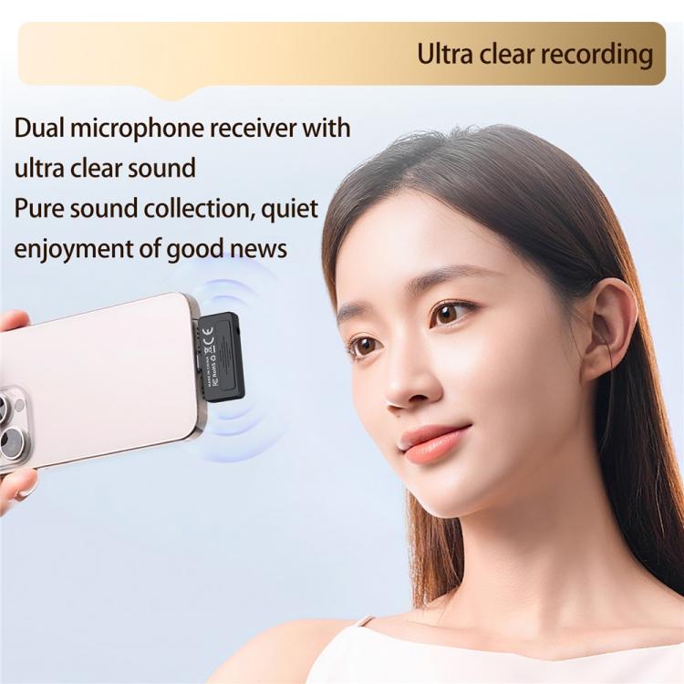 Micrófono mini YANMAI R6 para vlogging/grabación con puerto USB-C, IA + ANC (reducción de ruido inteligente).