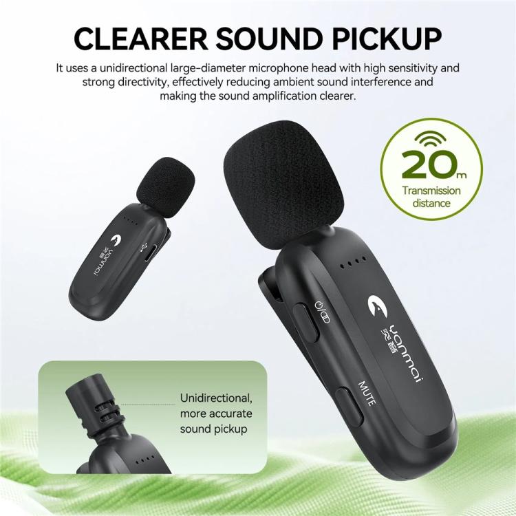 Micrófono de solapa con amplificador de voz Bluetooth inalámbrico 2.4G YANMAI K5 para enseñanza/formación