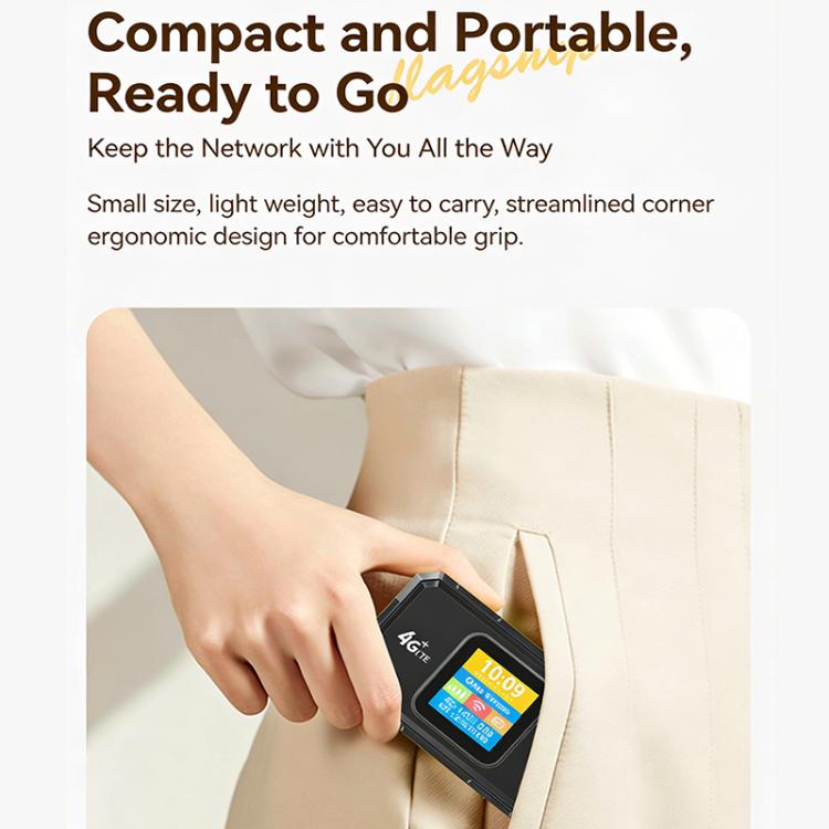 Router portátil MF967B-E con pantalla a color, WiFi 6 de 300 Mbps y función de punto de acceso móvil 4G LTE (versión euroasiática)