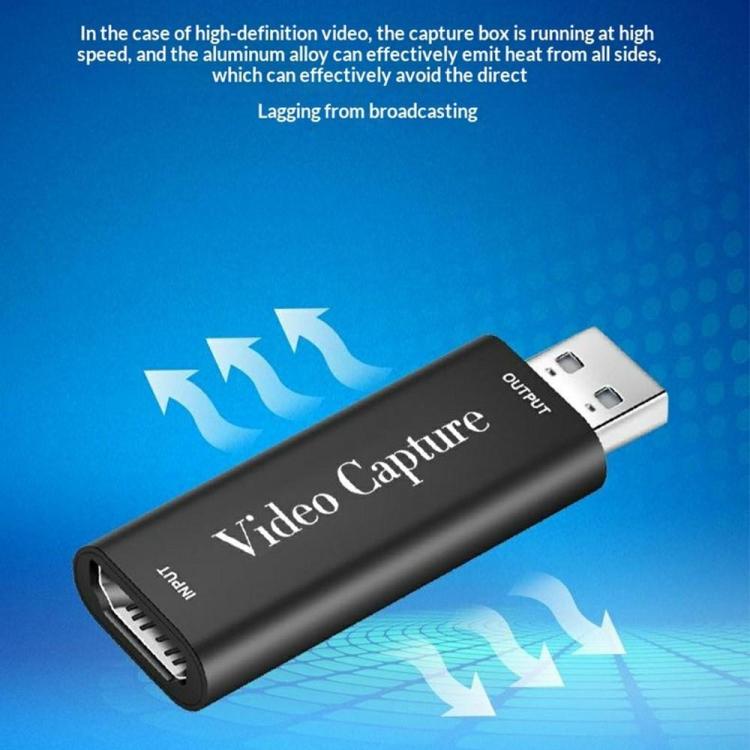 HU-01 Adaptador de grabación de juegos 1080P 60fps para transmisión en vivo, tarjeta de captura de video USB, HDMI a USB 2.0, HU-01