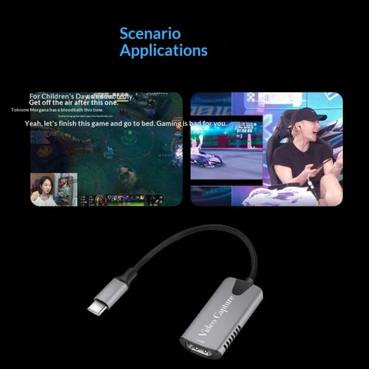 Tarjeta de captura de vídeo HU-04C para transmisión en directo de juegos en 4K mediante HDMI a USB tipo C, HU-04C