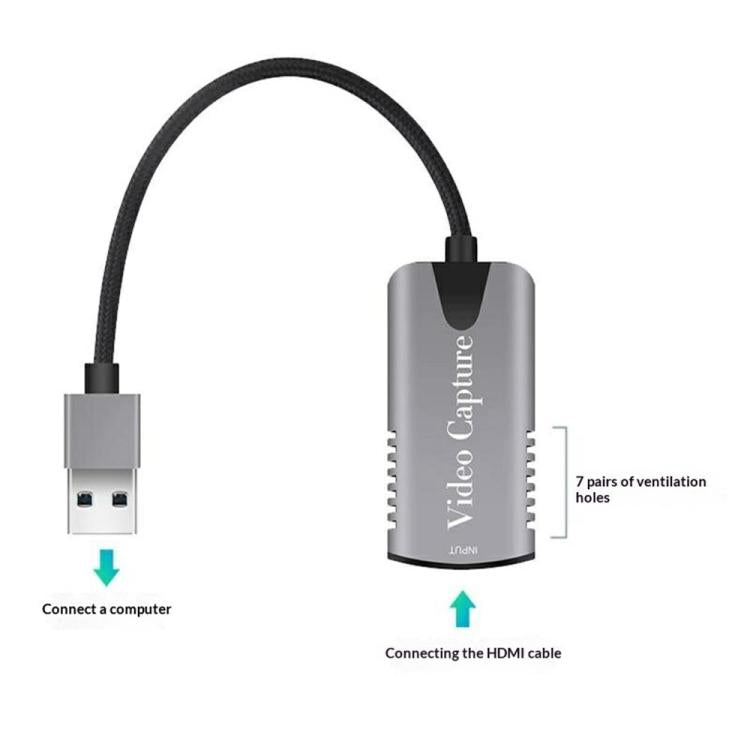 Tarjeta de captura de vídeo HU-04 USB 2.0 con entrada 4K y salida 1080P., HU-04