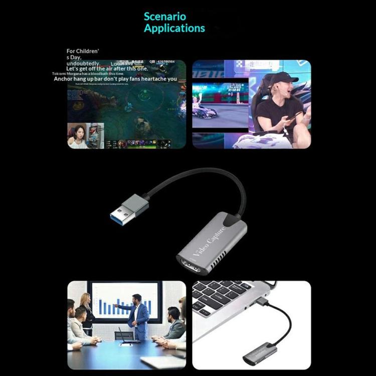Tarjeta de captura de vídeo HU-04 USB 2.0 con entrada 4K y salida 1080P., HU-04