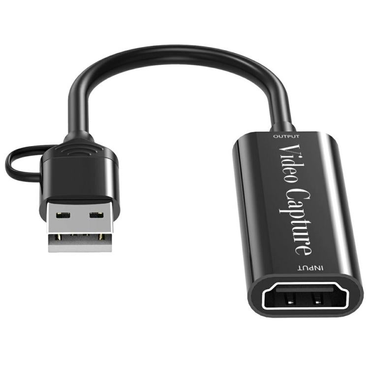 Cable adaptador HU-02A para transmisión en vivo, HDMI a USB/Tipo-C, tarjeta de captura de video 2 en 1, HU-02A