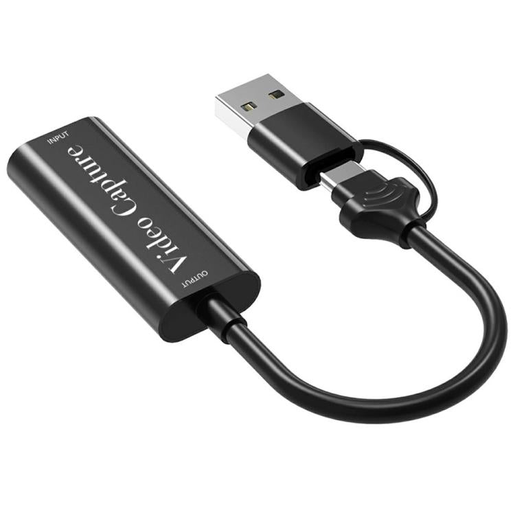 Cable adaptador HU-02A para transmisión en vivo, HDMI a USB/Tipo-C, tarjeta de captura de video 2 en 1, HU-02A