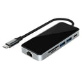 HC-76 4K HD RJ45 Ethernet Lector de tarjetas SD TF Adaptador multipuerto Hub USB-C 10 en 1 Estación de acoplamiento, HC-76