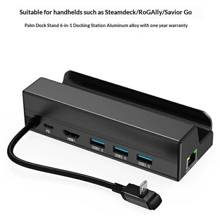 HC-86E Hub de carga Gigabit Ethernet 4K HD PD 60W 6 en 1 para consolas de videojuegos, HC-86E