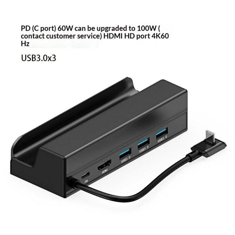 HC-86E Hub de carga Gigabit Ethernet 4K HD PD 60W 6 en 1 para consolas de videojuegos, HC-86E