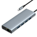 Base de expansión HC-84Q HD VGA RJ45 con puerto Ethernet, carga PD de 60 W y concentrador USB-C 11 en 1., HC-84Q