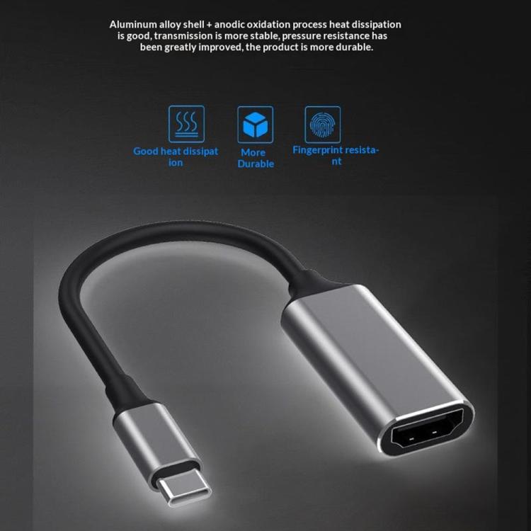 Adaptador HC-61 HDMI Video Audio Sync Cable Tipo-C a HDMI 4K / 60Hz, HC-61