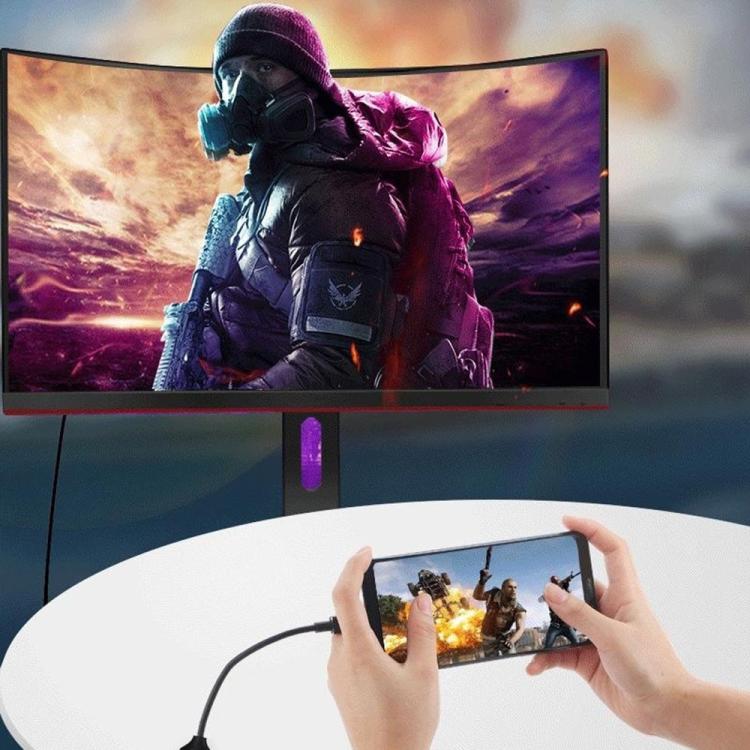 Adaptador HC-61 HDMI Video Audio Sync Cable Tipo-C a HDMI 4K / 60Hz, HC-61