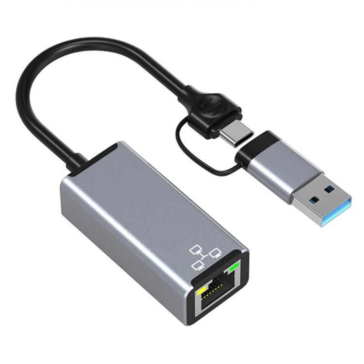 Adaptador Ethernet HC-72S USB-C/USB-A a RJ45 de 100 Mbps, HC-72S